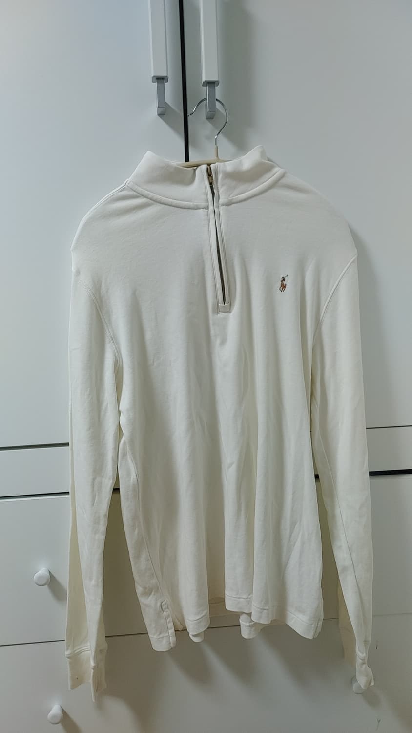 폴로 랄프로렌 화이트 긴팔 하프집업 XL 상품이미지1