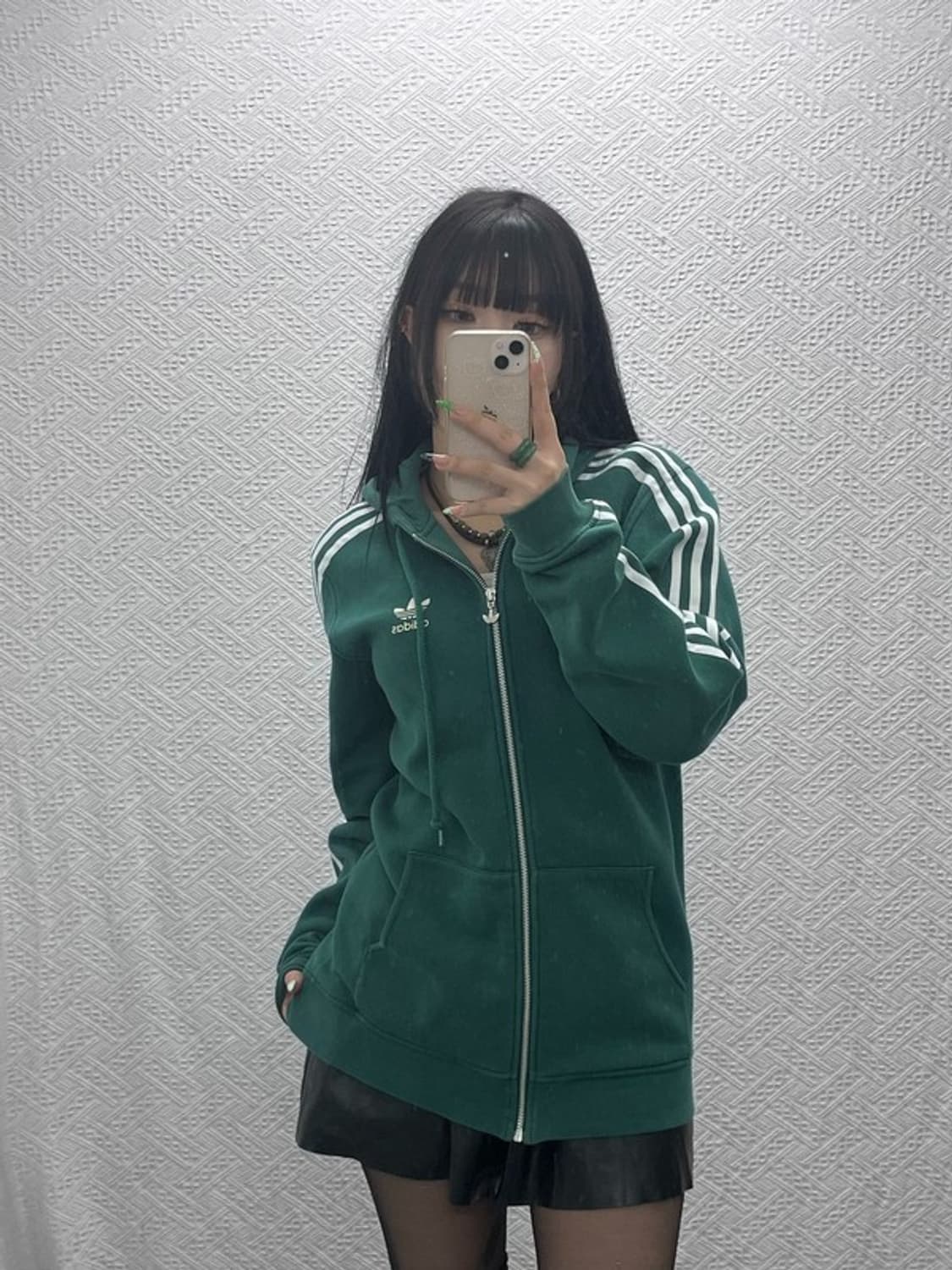 아디다스 올드스쿨 레트로 딥그린 기모 후드집업 95 C09147 상품이미지1