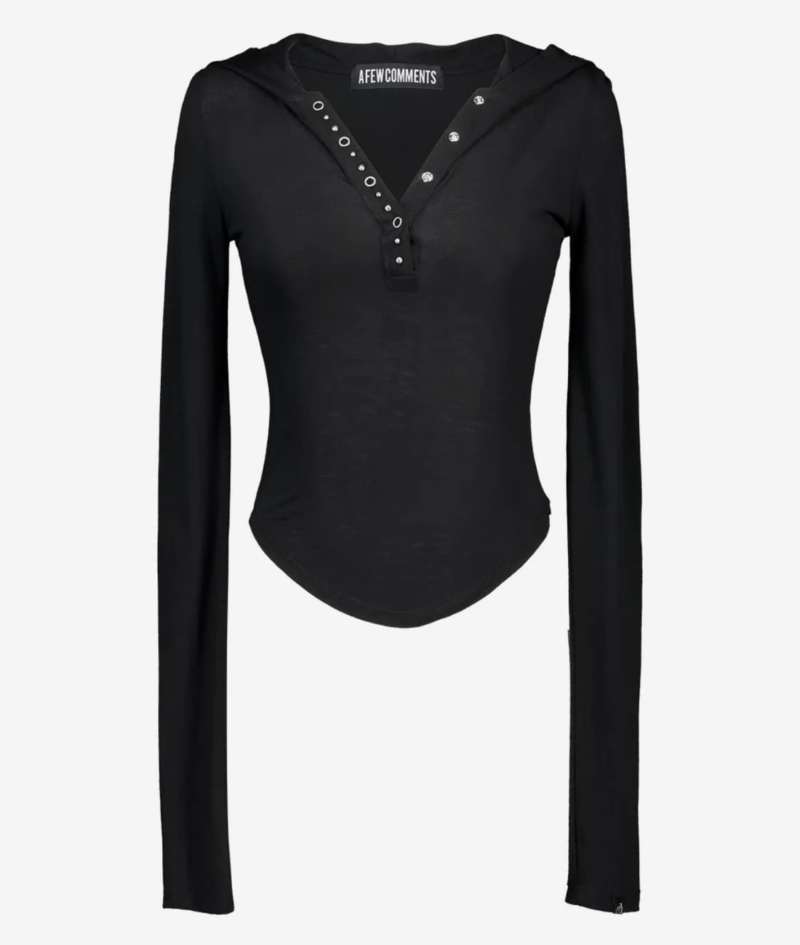 (새상품) 어퓨커멘츠 메탈 스터트 후드 롱슬리브 탑 블랙 상품이미지1