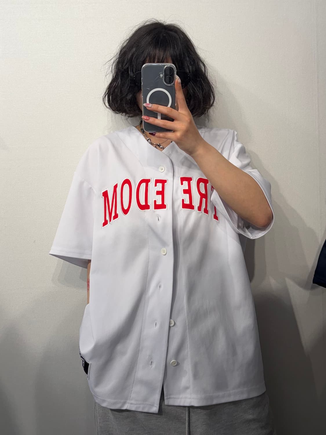 XL 프리덤 메쉬 베이스볼 반팔 져지 화이트 상품이미지1
