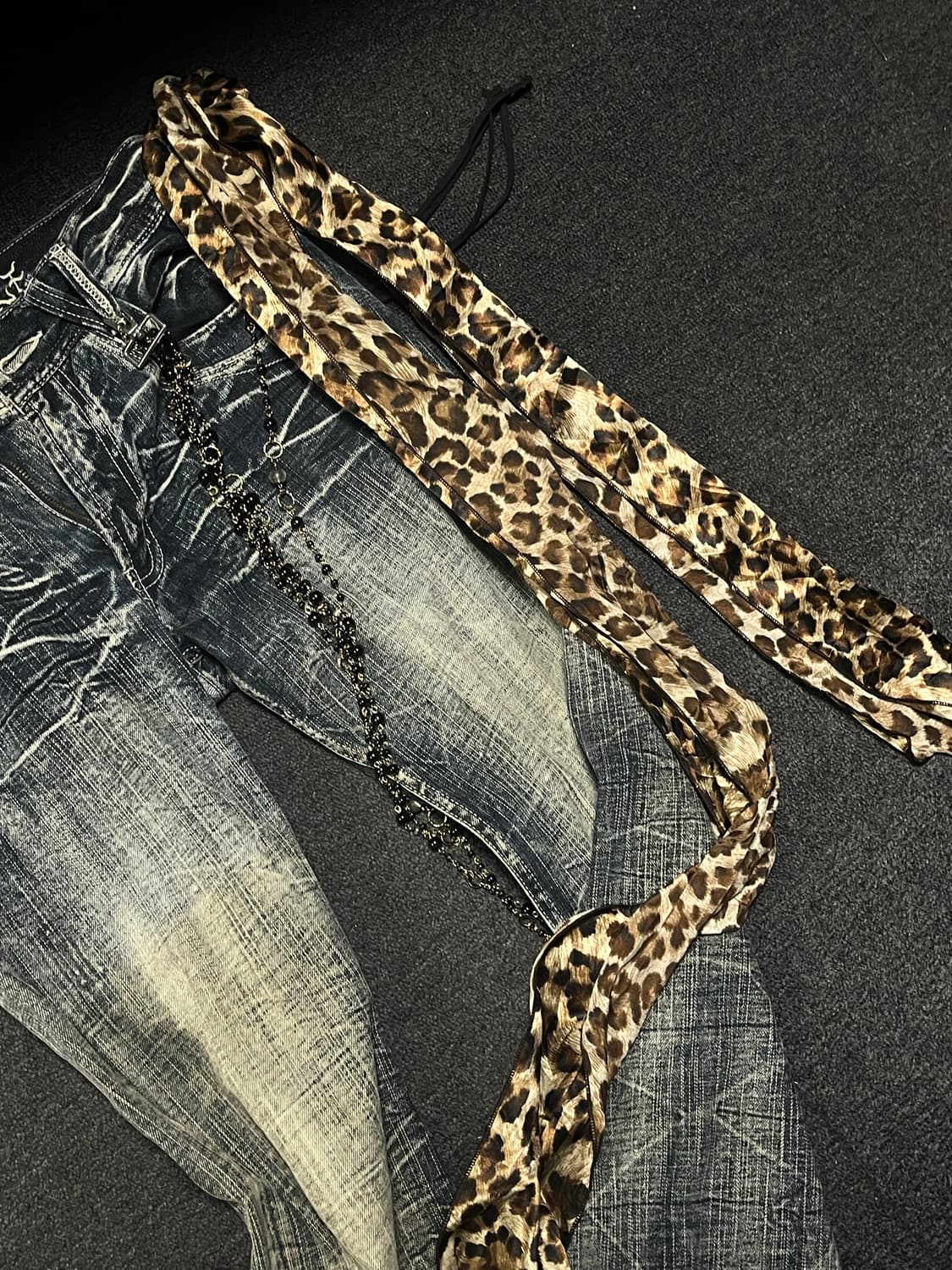Leopard silky Belt&scarf 상품이미지2