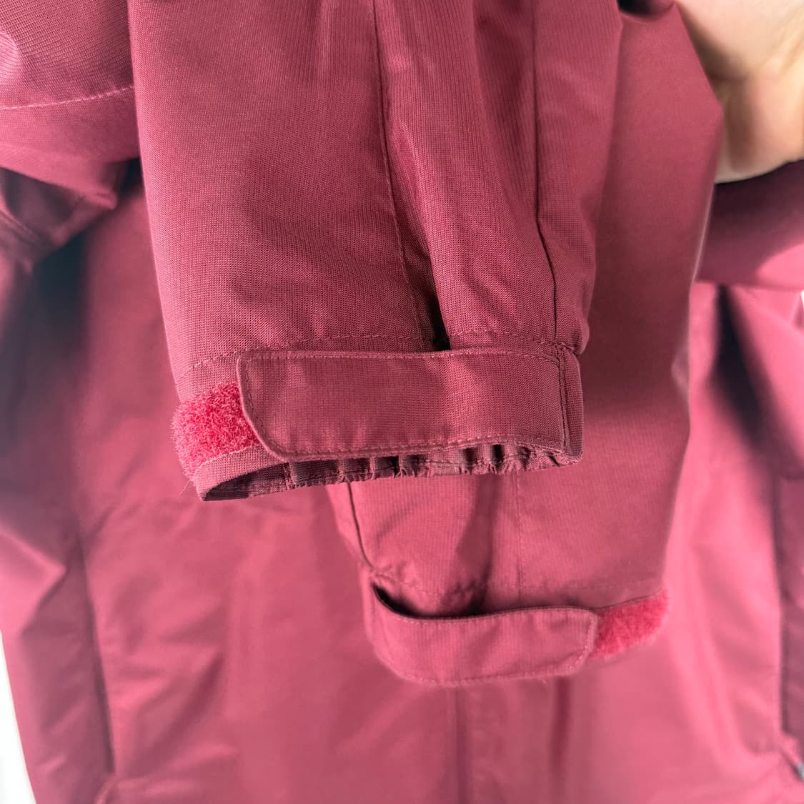 100) 코오롱 우븐 바람막이 롱 자켓 버건디 상품이미지4