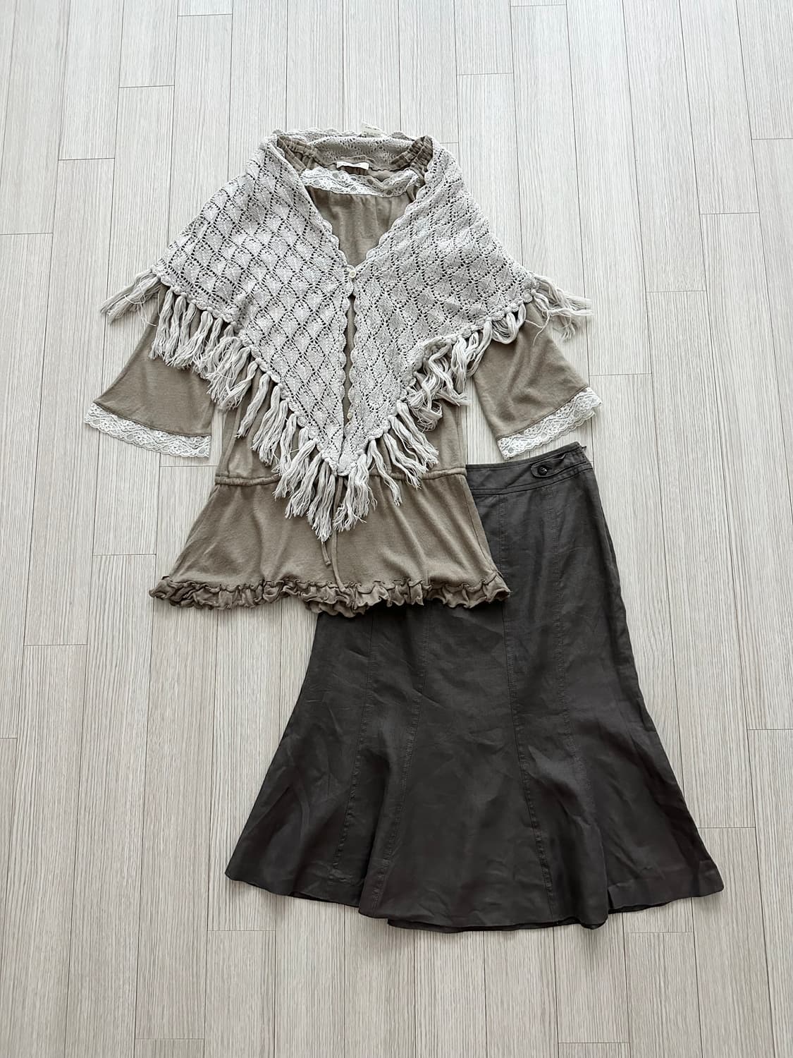 jpn 라떼갸루 페어리 보혜미안 레이어드 코디세트 상품이미지1