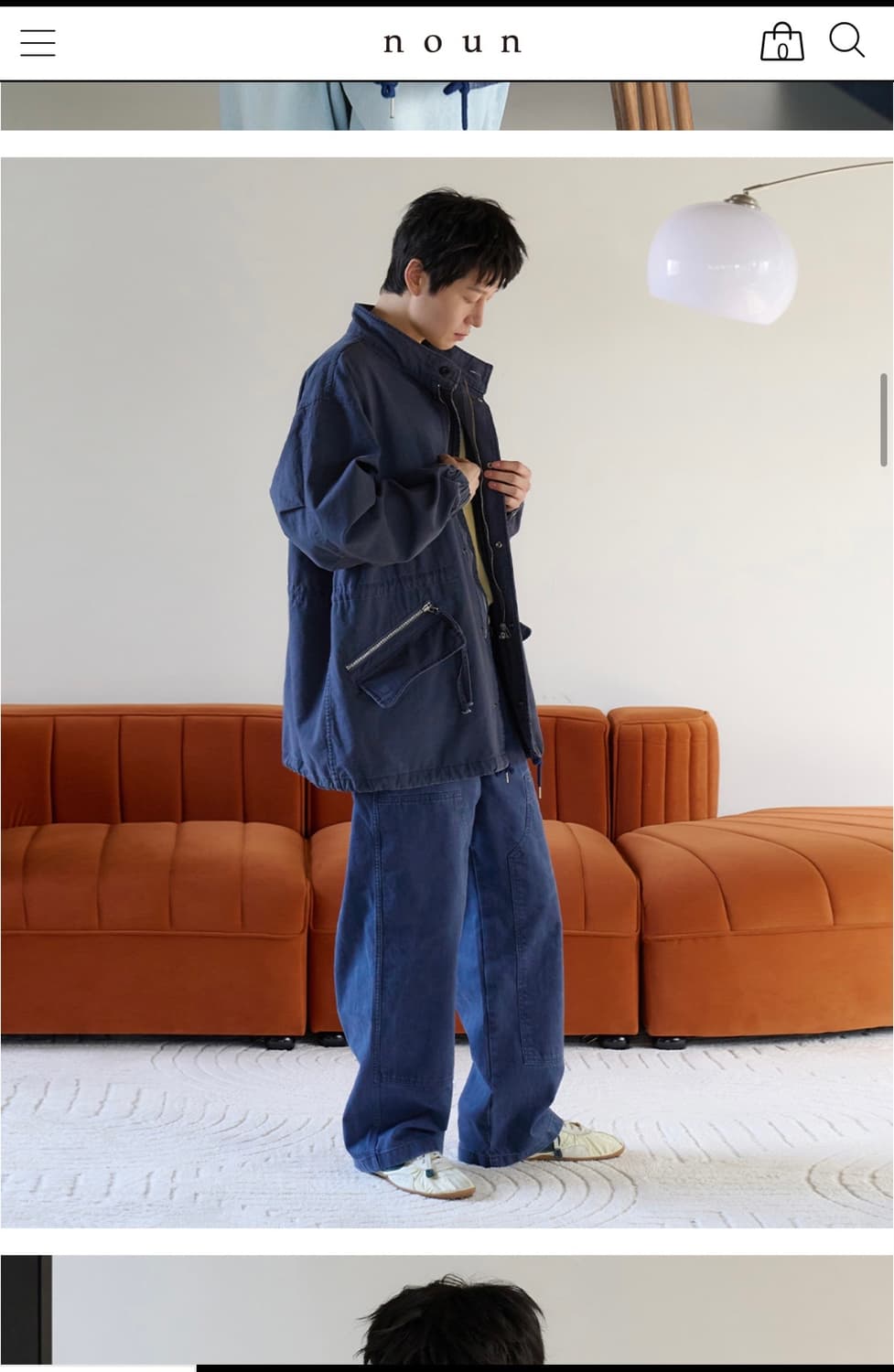 노운 noun faded filed jacket navy 상품이미지3