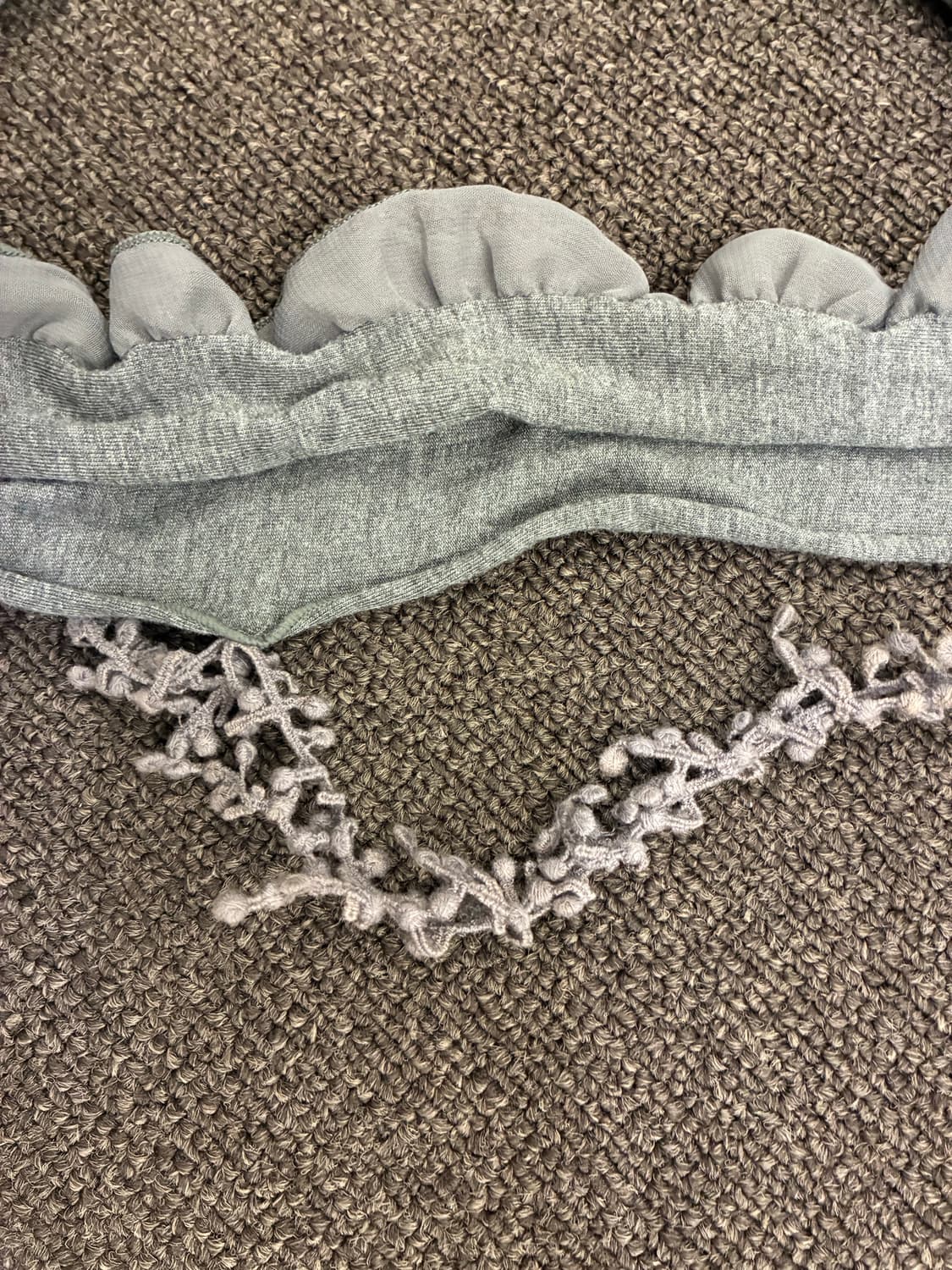 Japanese vintage 여성 그레이 프릴 머플러 상품이미지3