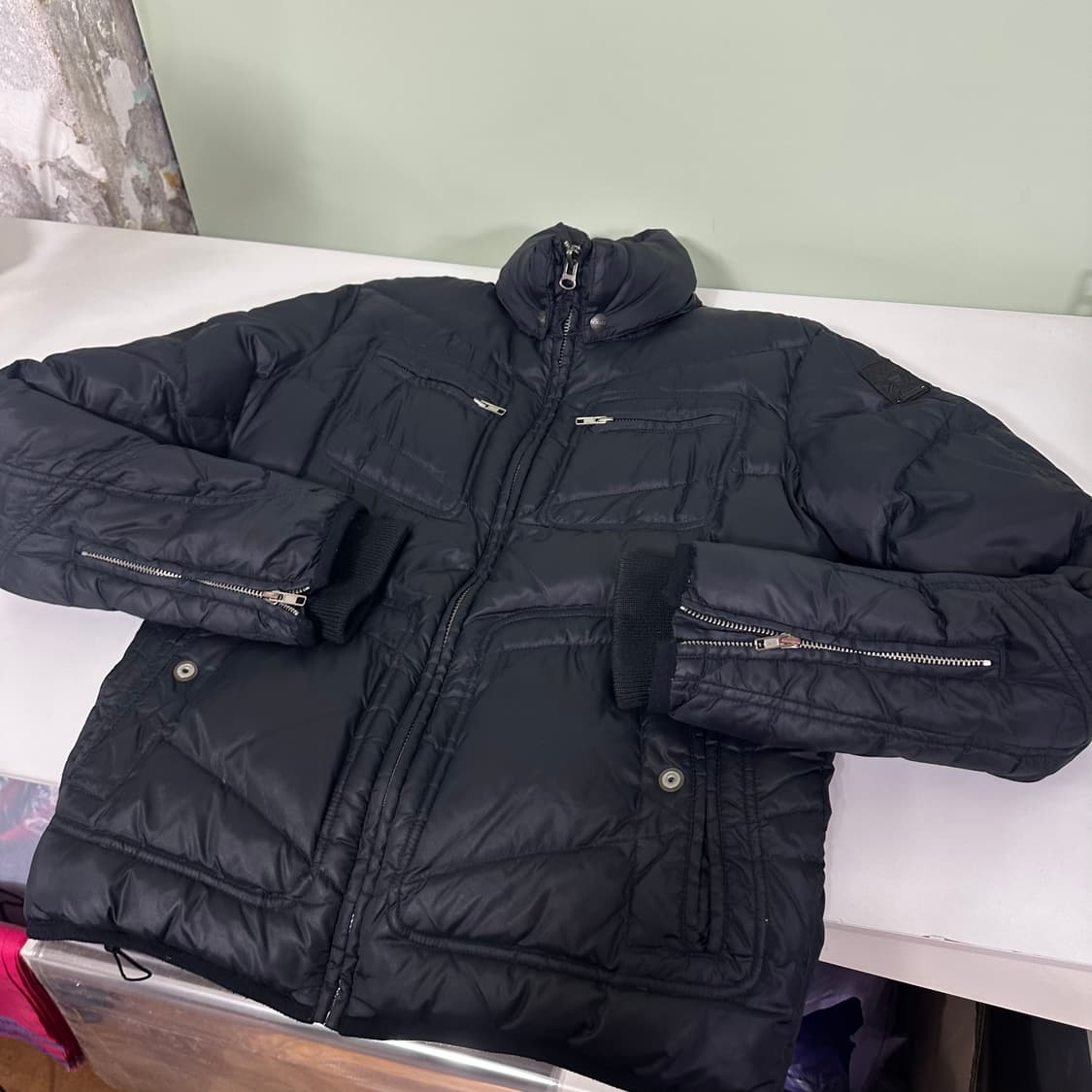 M 디젤 블랙 지퍼포인트 덕다운 패딩점퍼 상품이미지2