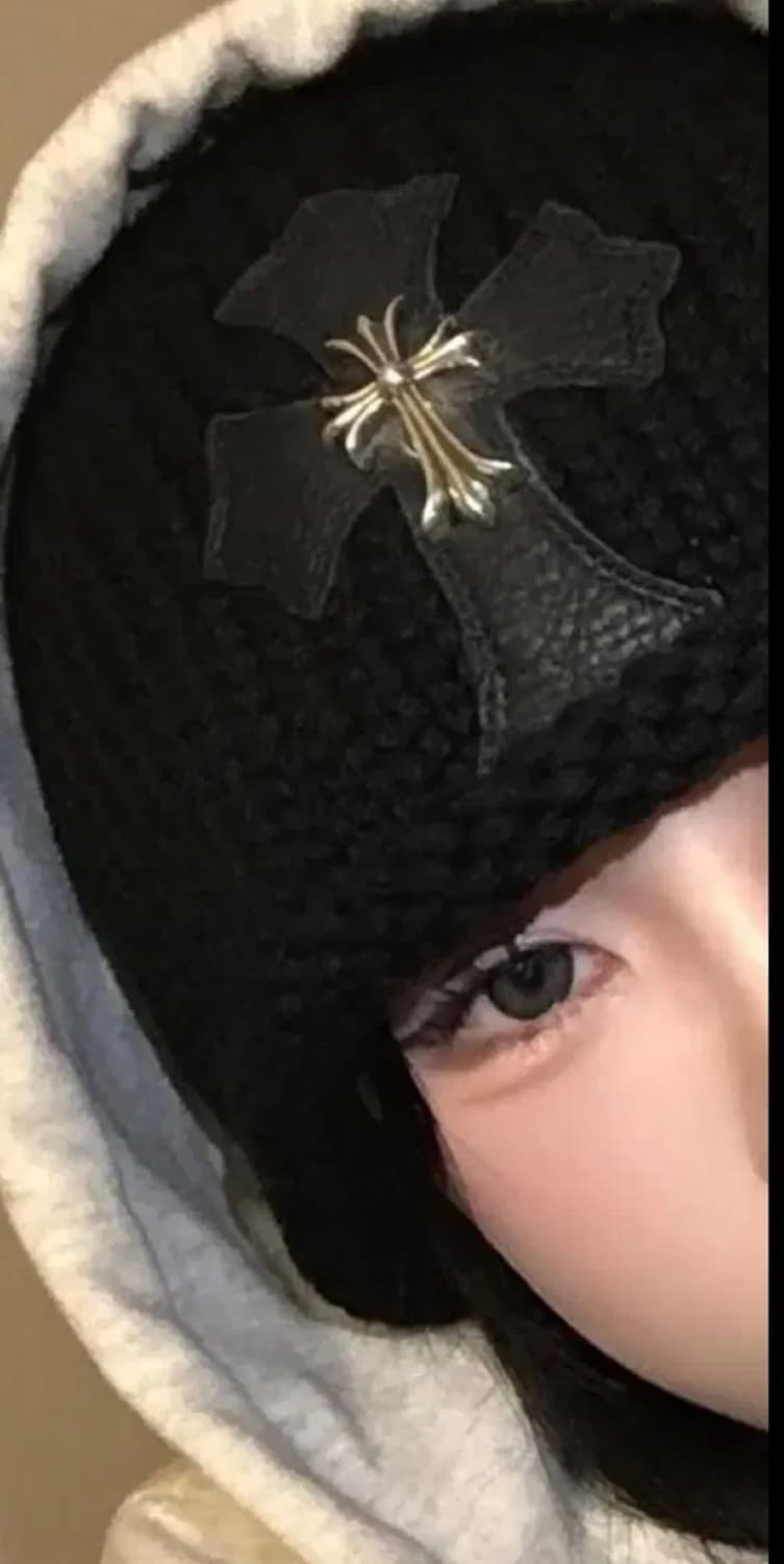 크롬하츠 실버참 크로스  캐시미어 비니  상품이미지8