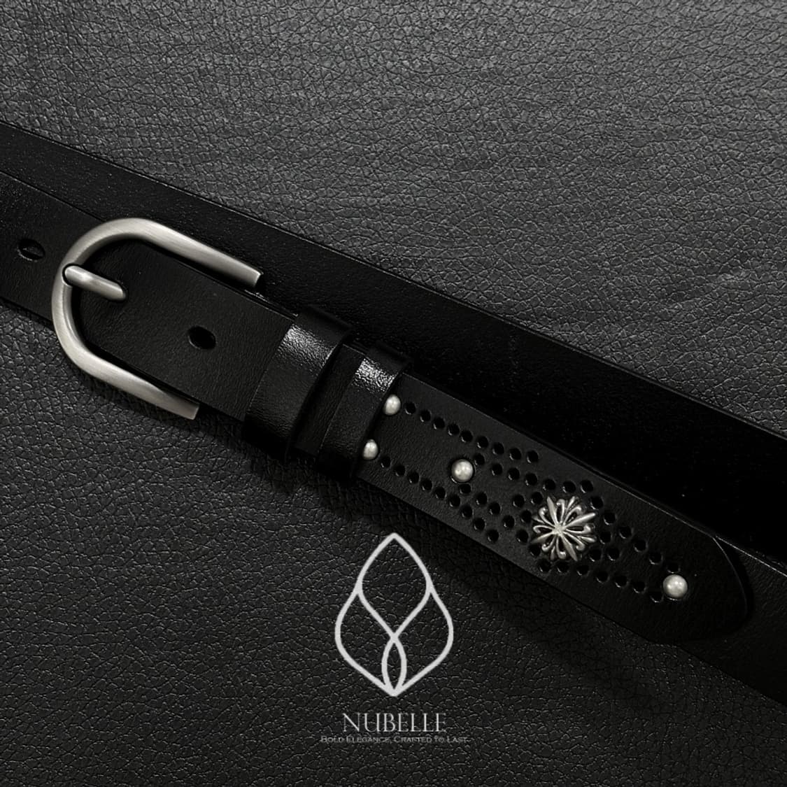 🌗 Ethnic stud belt / 에스닉 스터드 가죽 벨트 상품이미지2