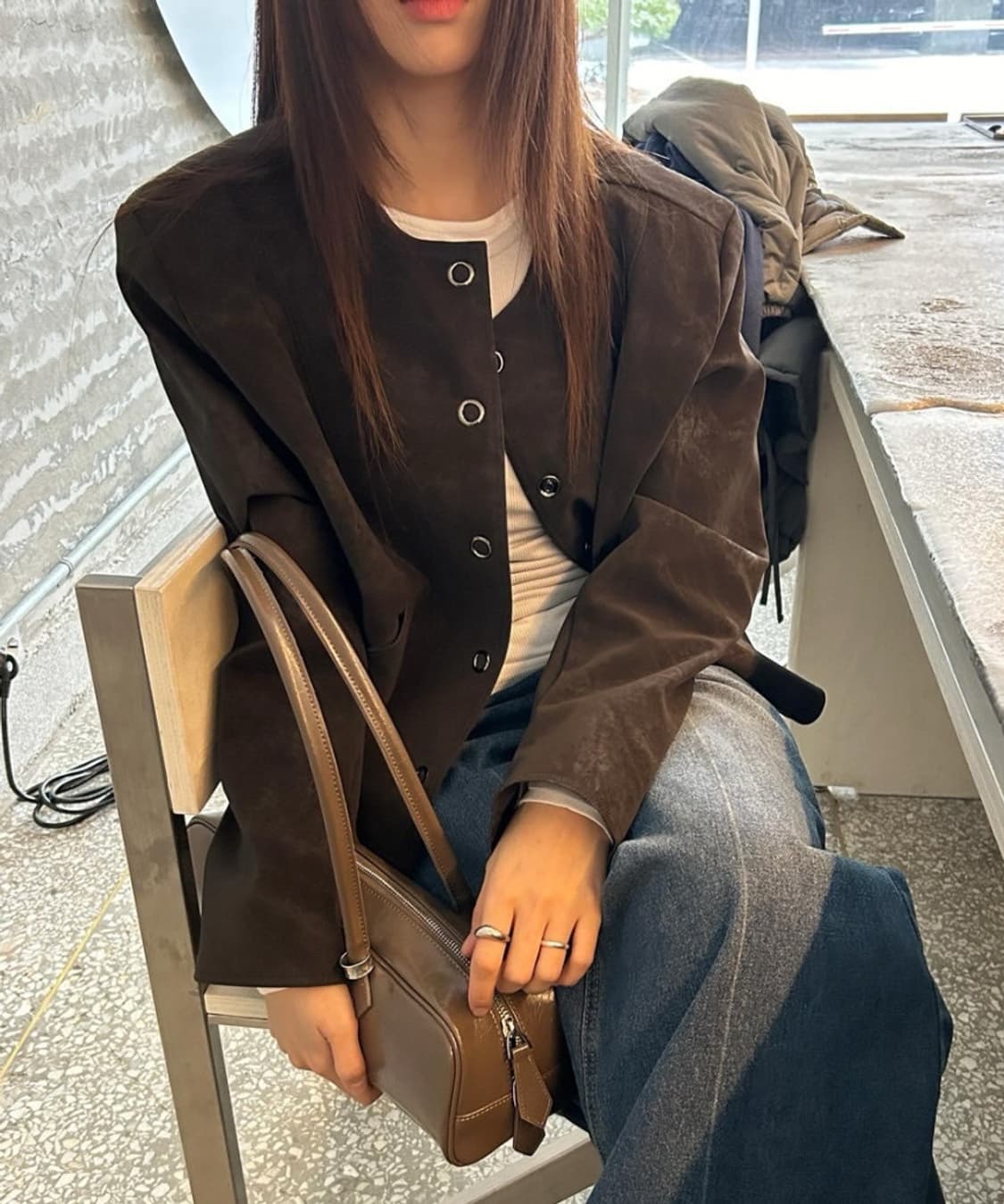 뮤로우 워싱 노카라 스웨이드 자켓 상품이미지6