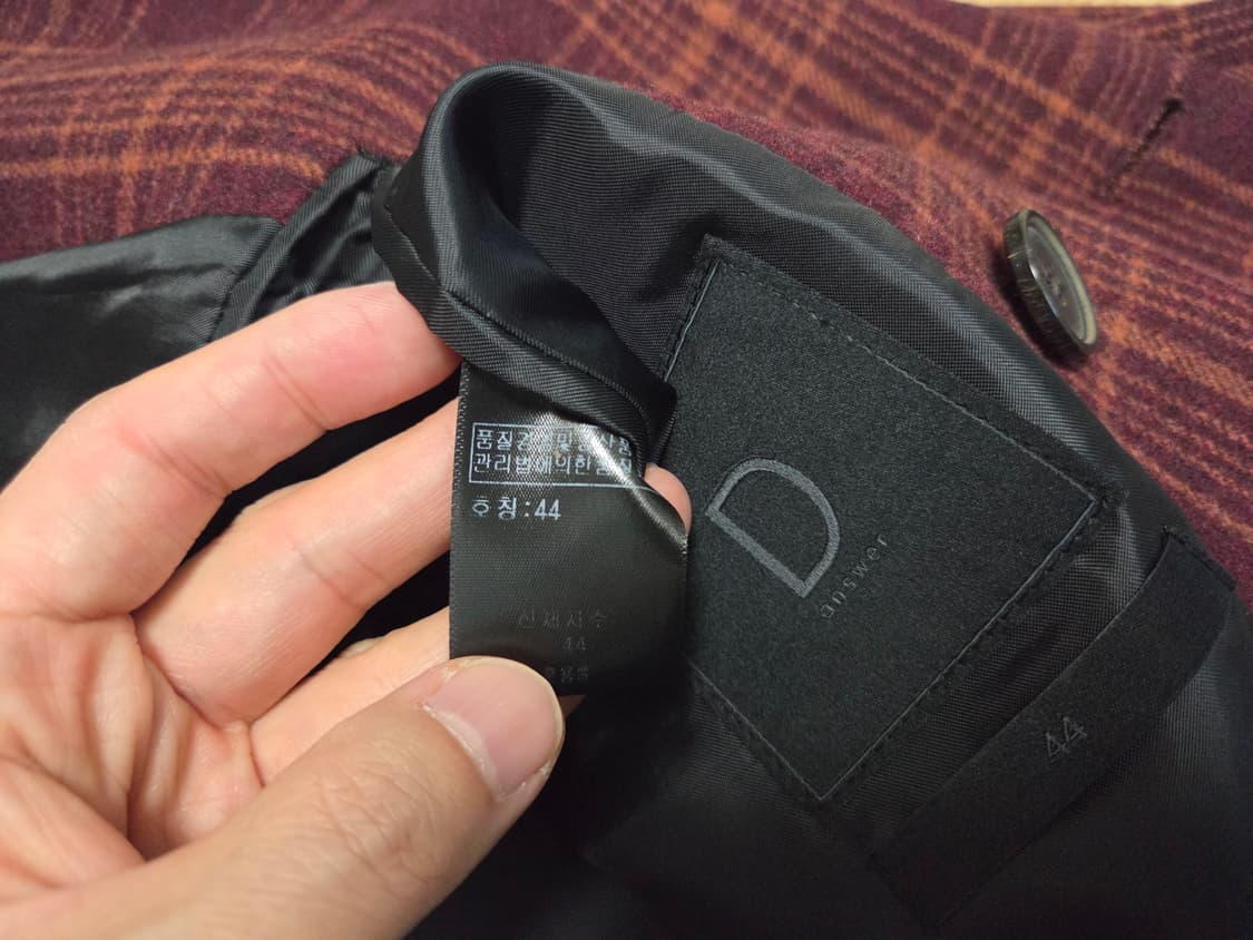 디앤써  오버사이즈 더블 브레스티드  체크 코트  상품이미지5