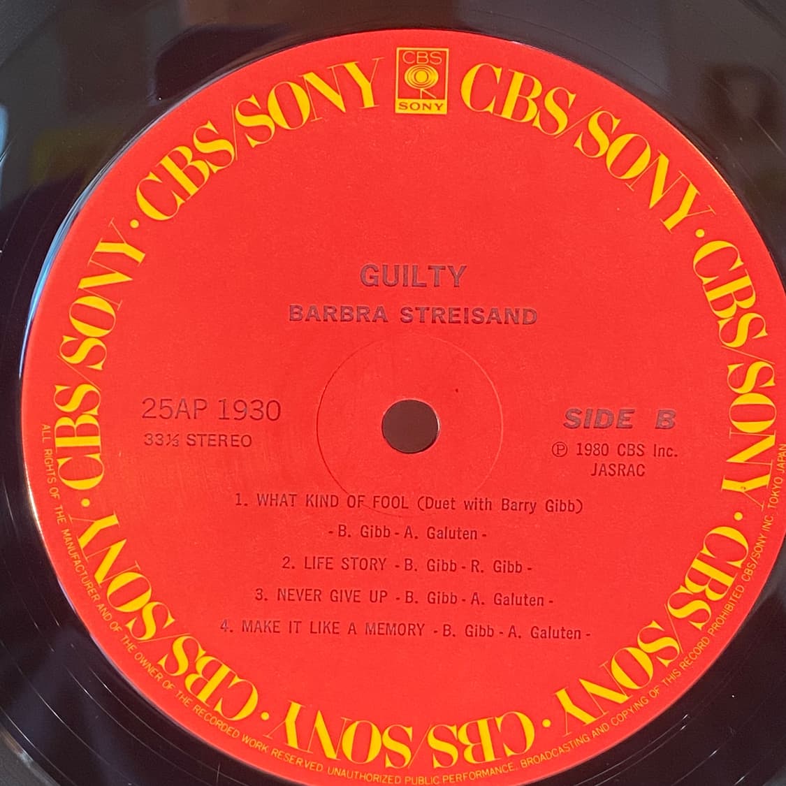 (중고LP-팝) Barbra Streisand -Guilty 상품이미지5