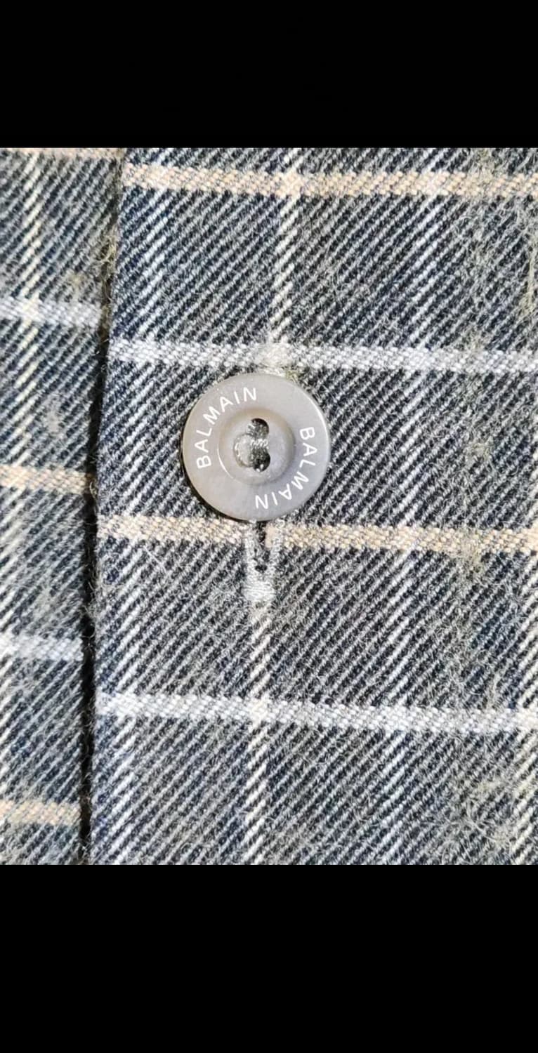 (105) 발망 체크남방 포켓 로고 셔츠 국내판 캐주얼  상품이미지5