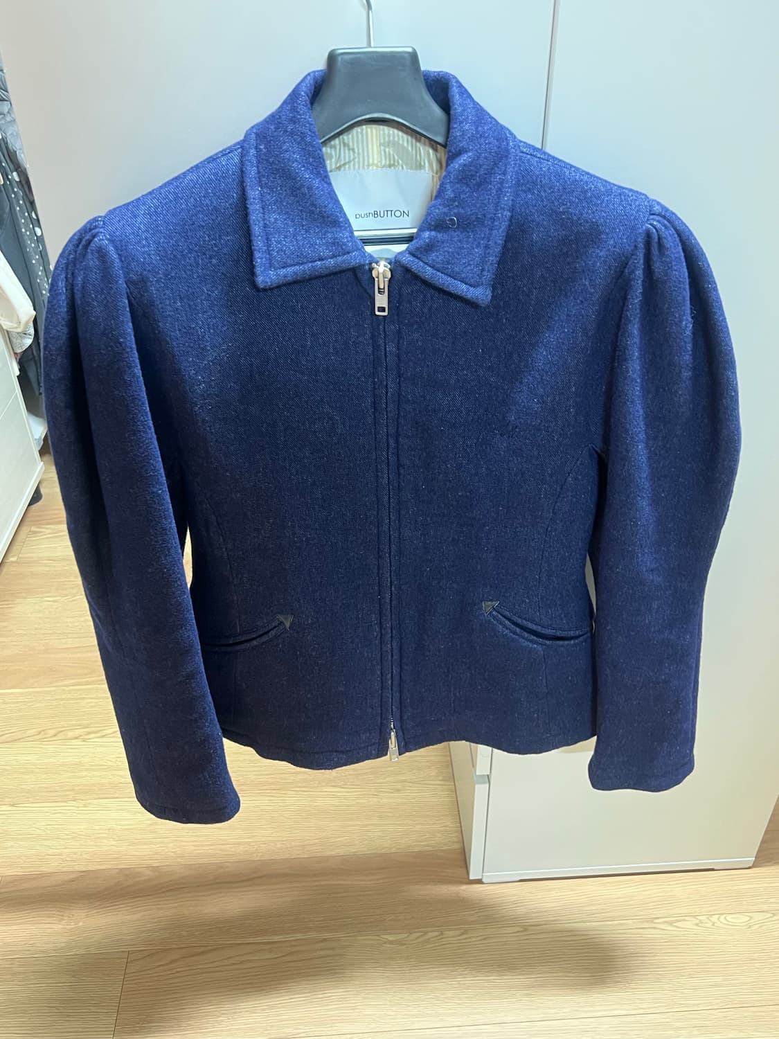 푸시버튼 투웨이지퍼 울린넨 자켓 상품이미지6