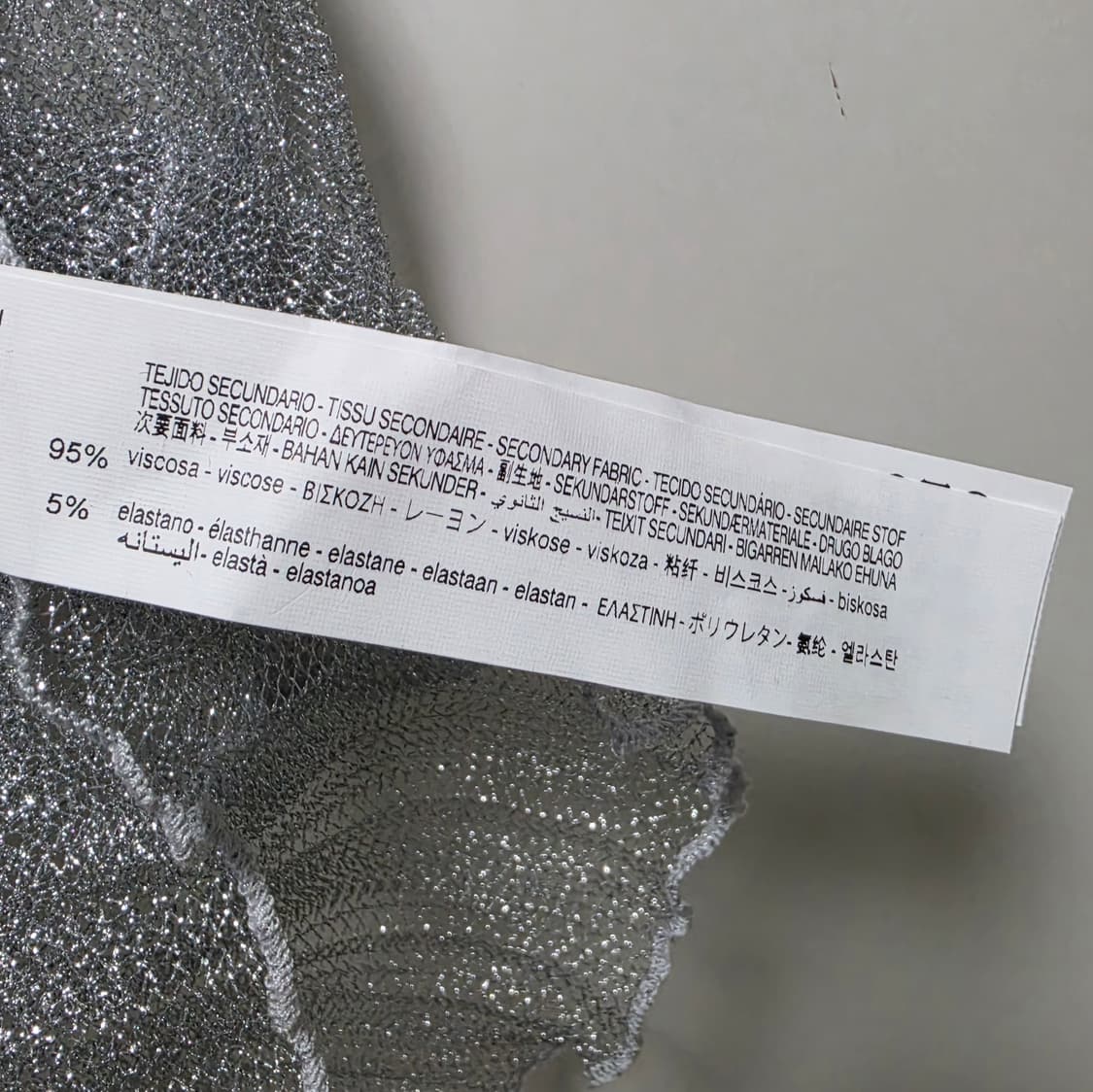 (새상품) ZARA 자라 글리터 시스루 탑 실버컬러 L 상품이미지5