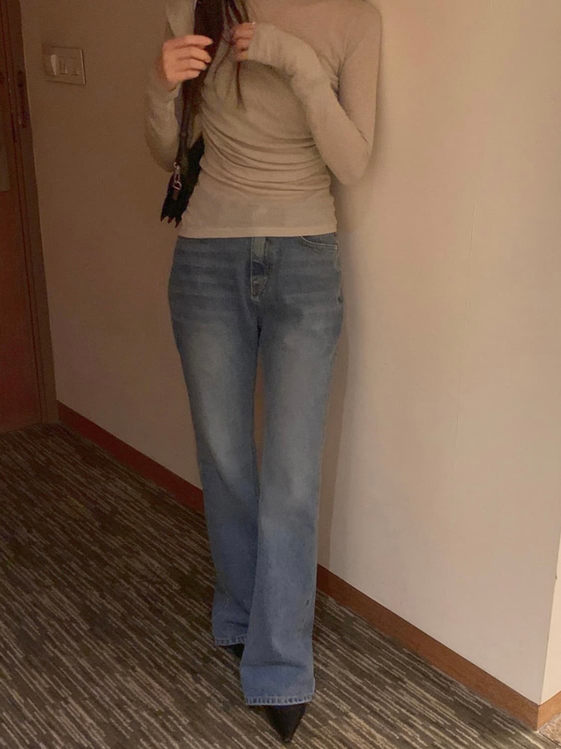 더롯 [osro] 오스로 시티 슬림 부츠컷 워싱 데님 팬츠 상품이미지1