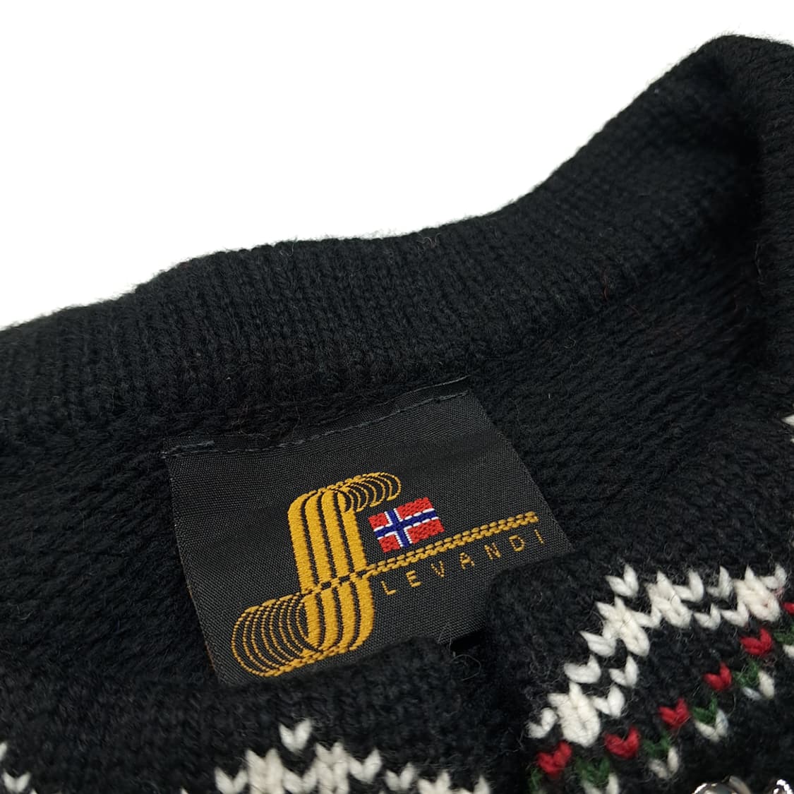 CL019 레반디 노르웨이 울 루세코프테 블랙 노르딕 니트 스웨터 상품이미지3