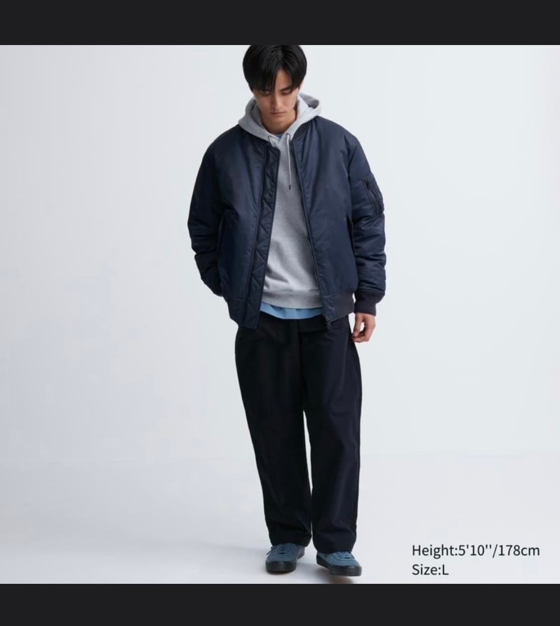 유니클로 MA-1 블루종 블랙 색상 XL 상품이미지1