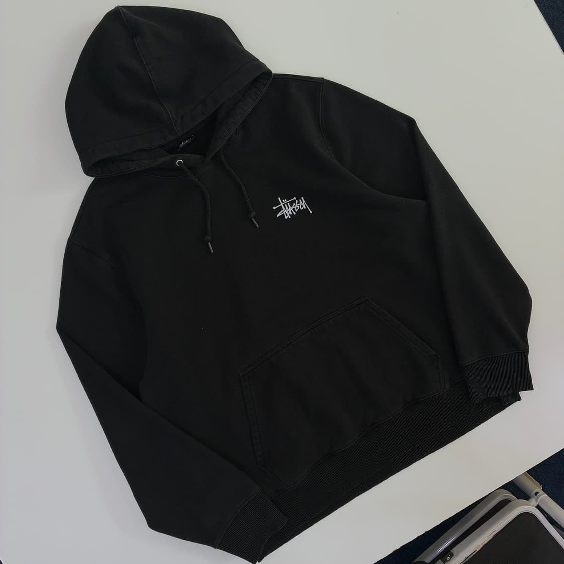 Stussy 스투시 블랙 스탁 빅로고 후드티 상품이미지2