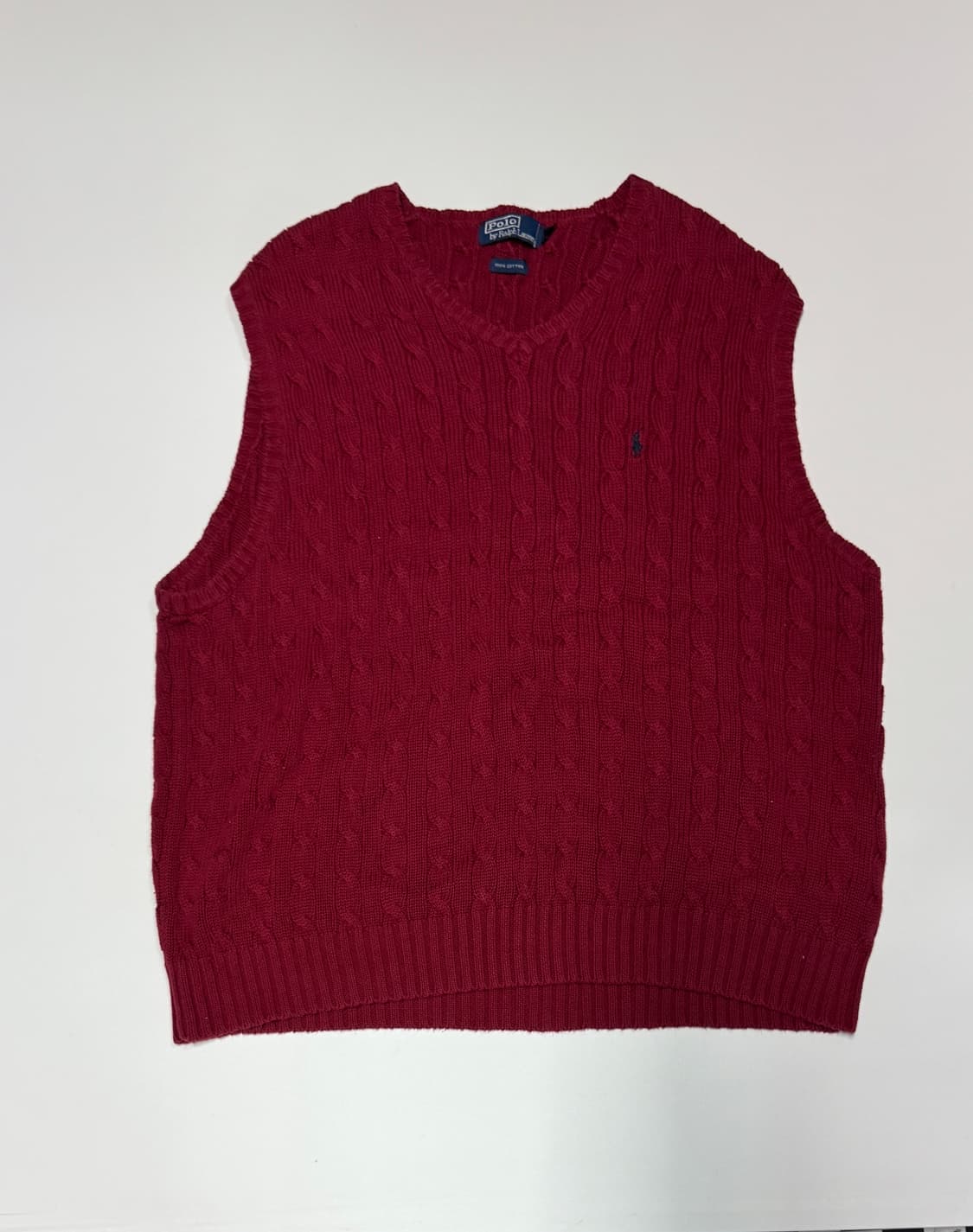 폴로 랄프로렌 빅 사이즈 코튼 니트 베스트 2XL 상품이미지1