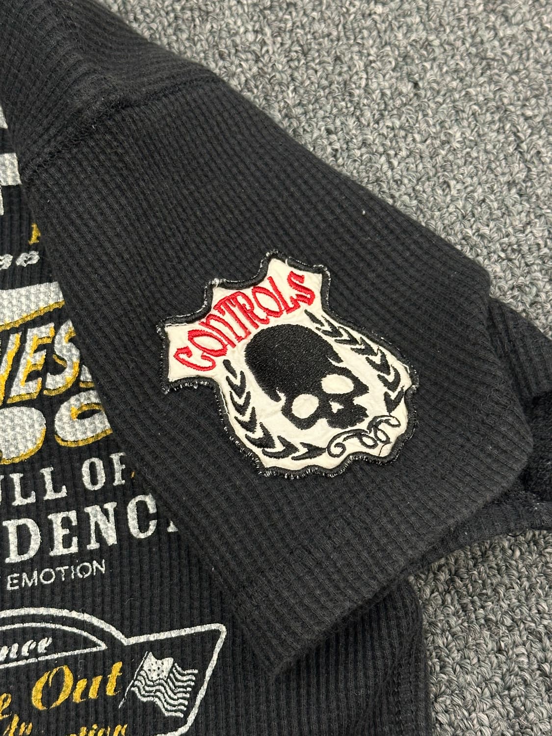 M)Japanese vintage 여성 패치 프린팅 골지 레이싱 반팔 상품이미지3