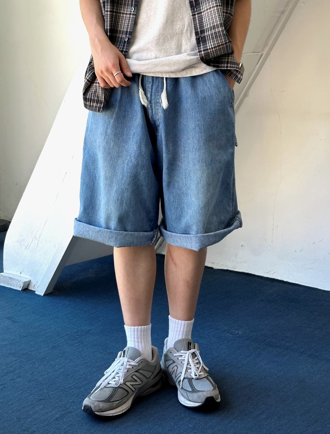 Cotton denim utility painter shorts 상품이미지8
