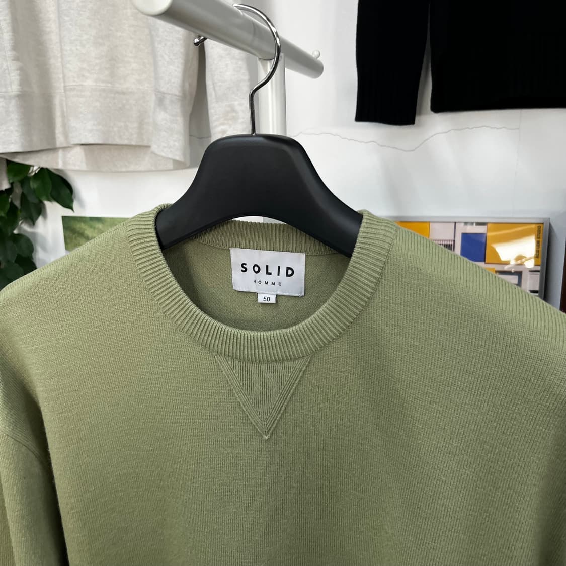 솔리드옴므 백로고 니트 50 상품이미지4