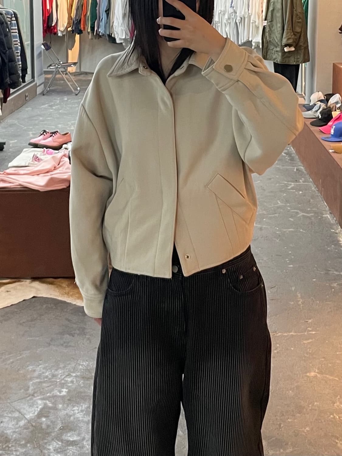 메종 미네드 아이보리 블루종 자켓 H1814 상품이미지1