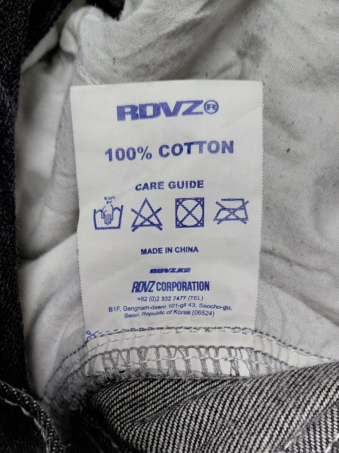 RDVZ 스티치 포인트 블랙 카고 데님 S (무료배송) 상품이미지5