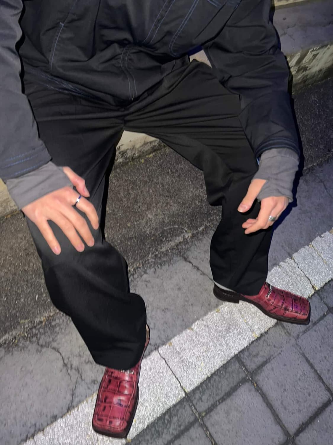 [희귀/44] 마틴로즈 스퀘어토 체인 뮬 - 레드 크록 (Martine 상품이미지1