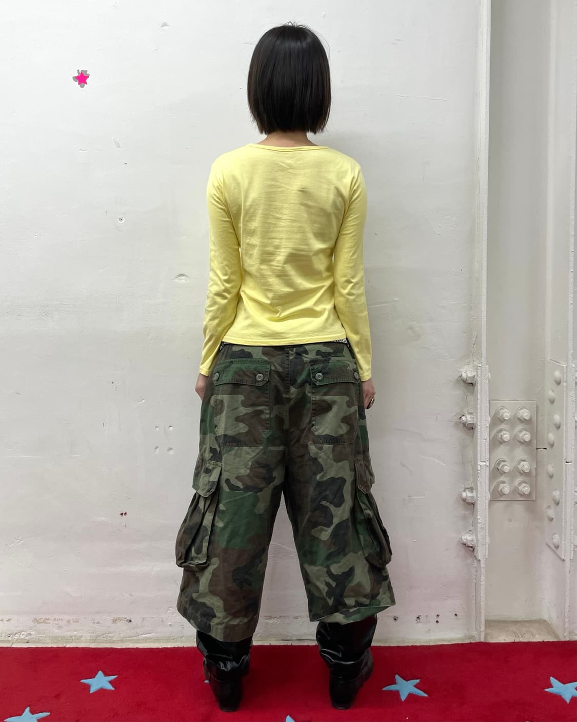 Retro Girl Cubic Yellow Long-Sleeved 상품이미지5