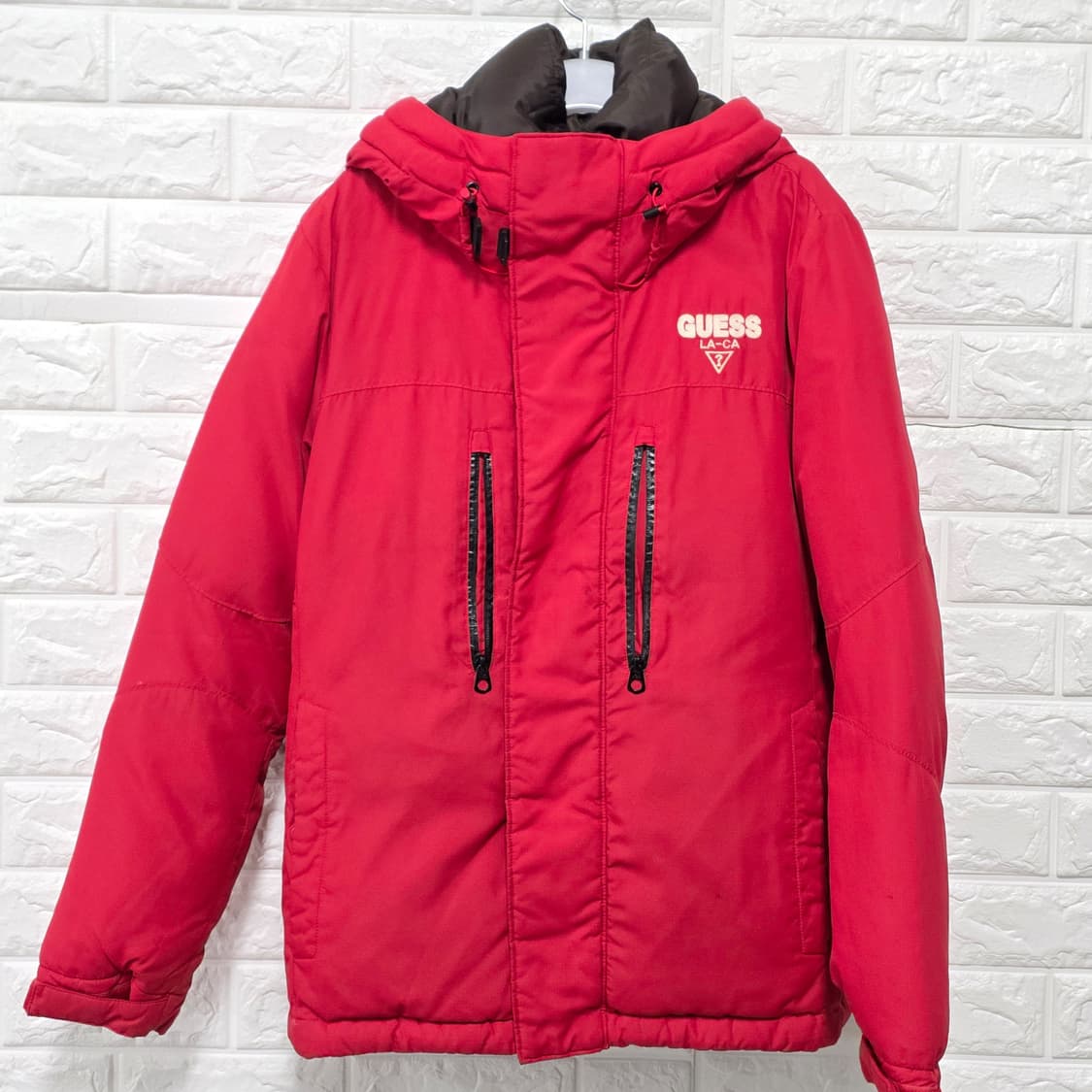 택포// 게스 빨간색 다운패딩 M 상품이미지1