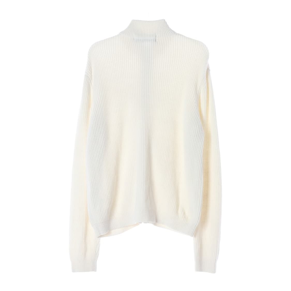 엘레쎄 올드스쿨 로고 자수 하이넥 집업 니트 가디건 L 상품이미지2