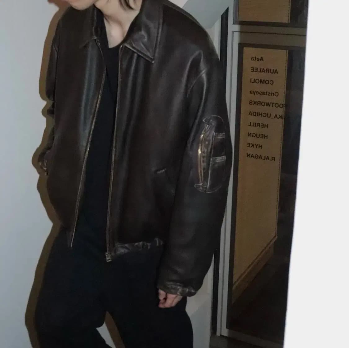 24ss leather zip blouson 상품이미지1