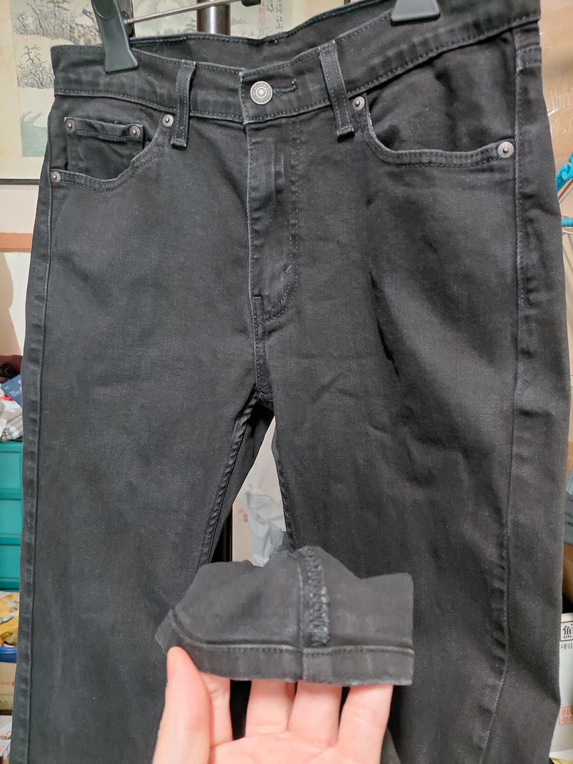 [리바이스505]레귤러핏 블랙 데님 청바지 30사이즈  상품이미지9