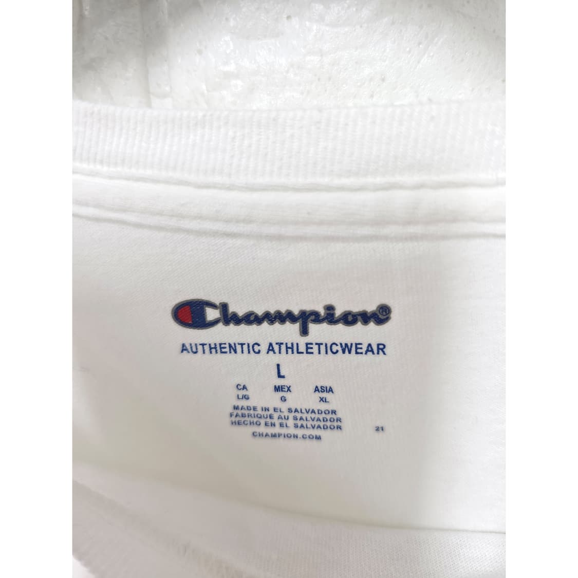 챔피온 흰색 긴팔티 L 상품이미지2