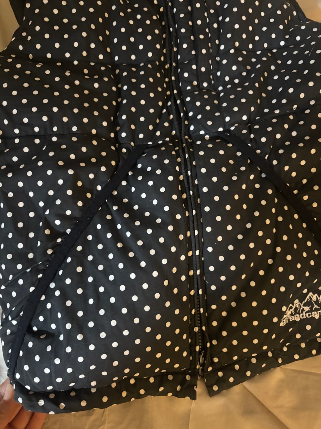 일본 빈티지 도트패딩쪼끼 상품이미지2