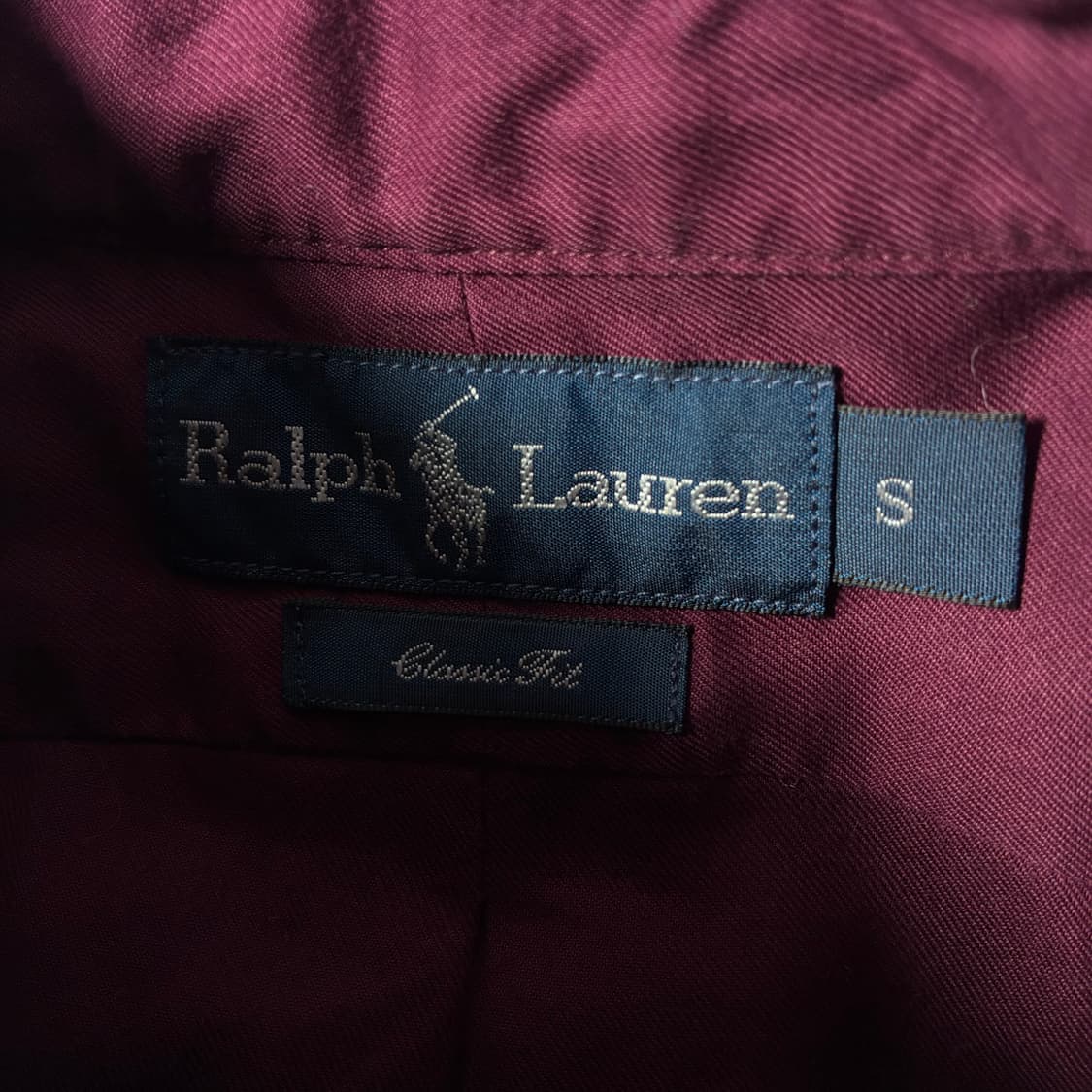 Polo  폴로 랄프로렌 자수 코튼 버건디 솔리드 셔츠  상품이미지4