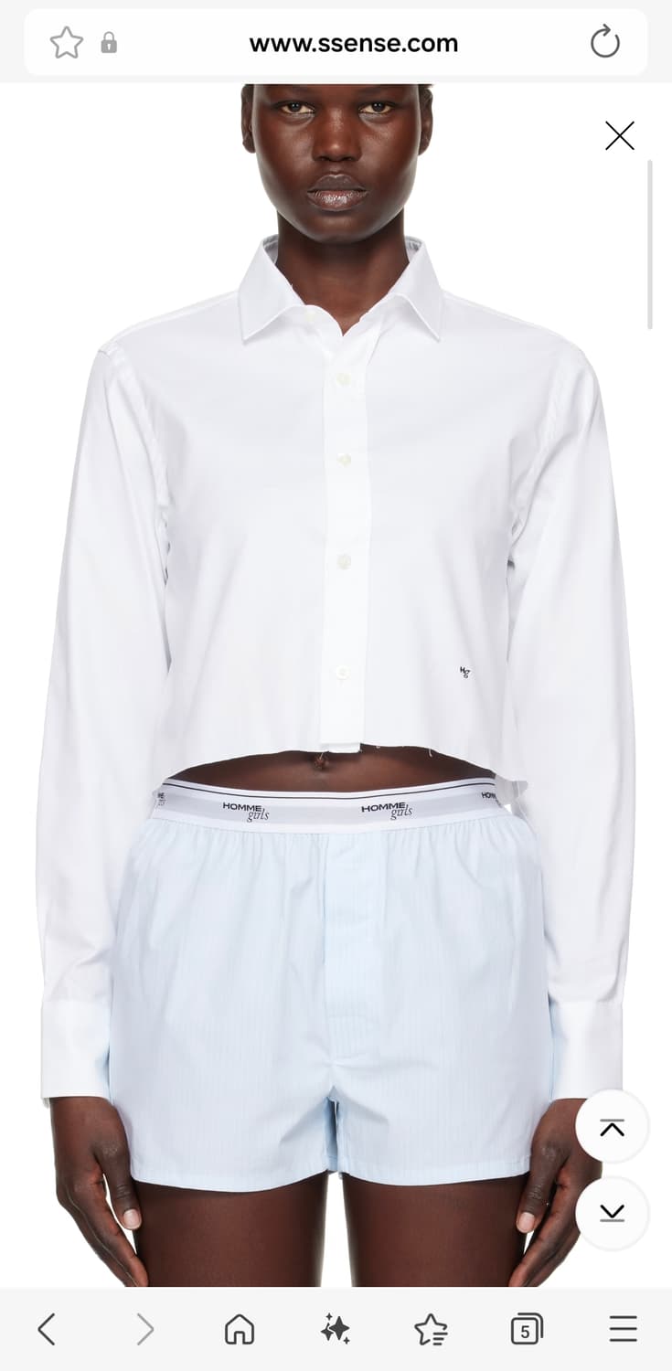 hommegirls 화이트 크롭 셔츠 상품이미지2