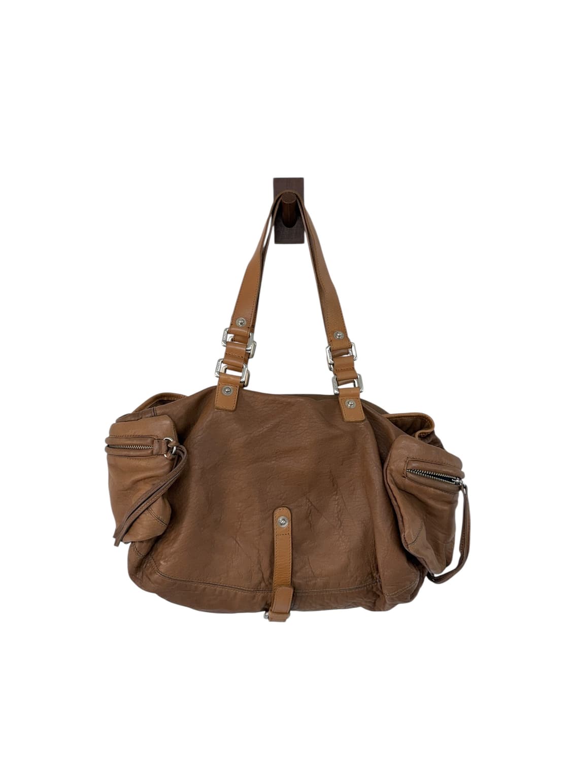 Dkny 브라운 레더 자물쇠 백 상품이미지4