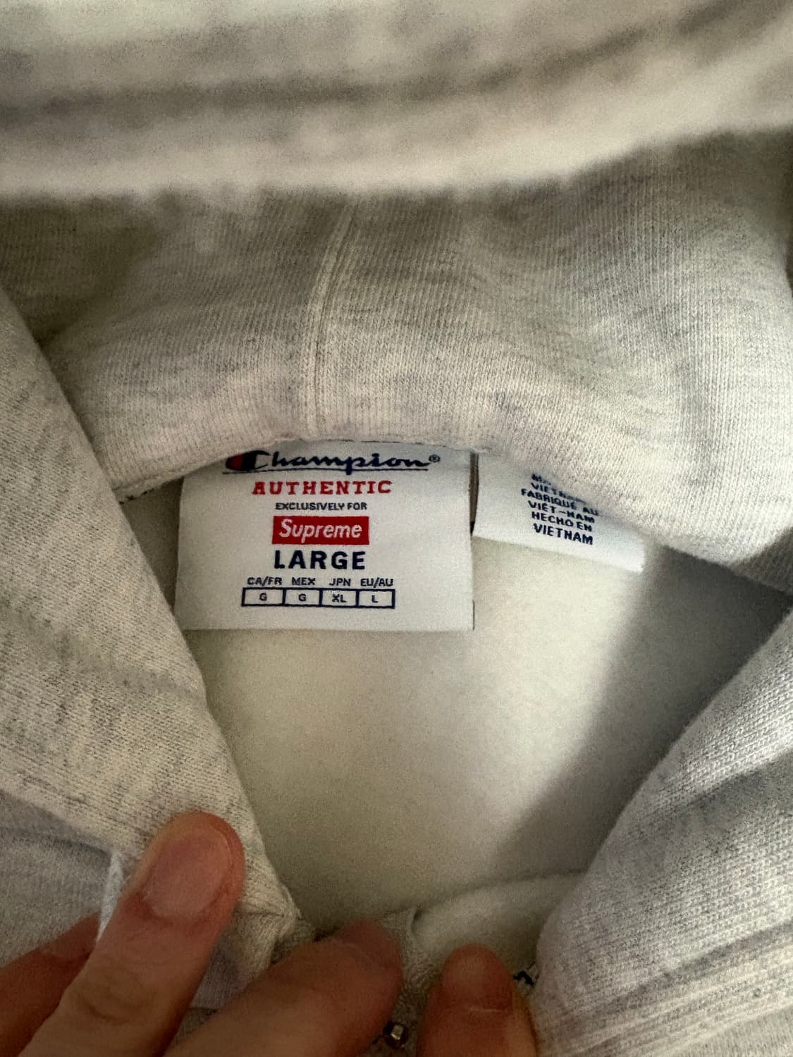 슈프림 챔피온 후드집업 L 애쉬 그레이 상품이미지2