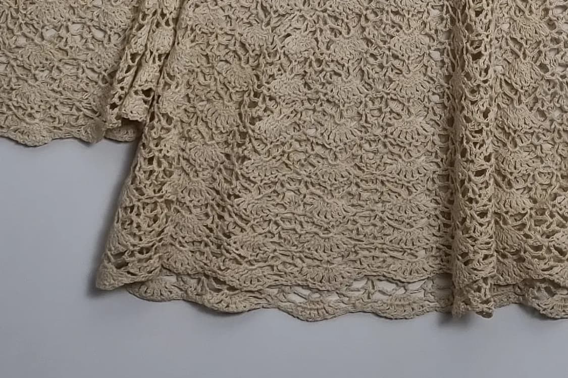 JPN 베이지 뜨개 블라우스 [M] 코튼 100% 상품이미지5
