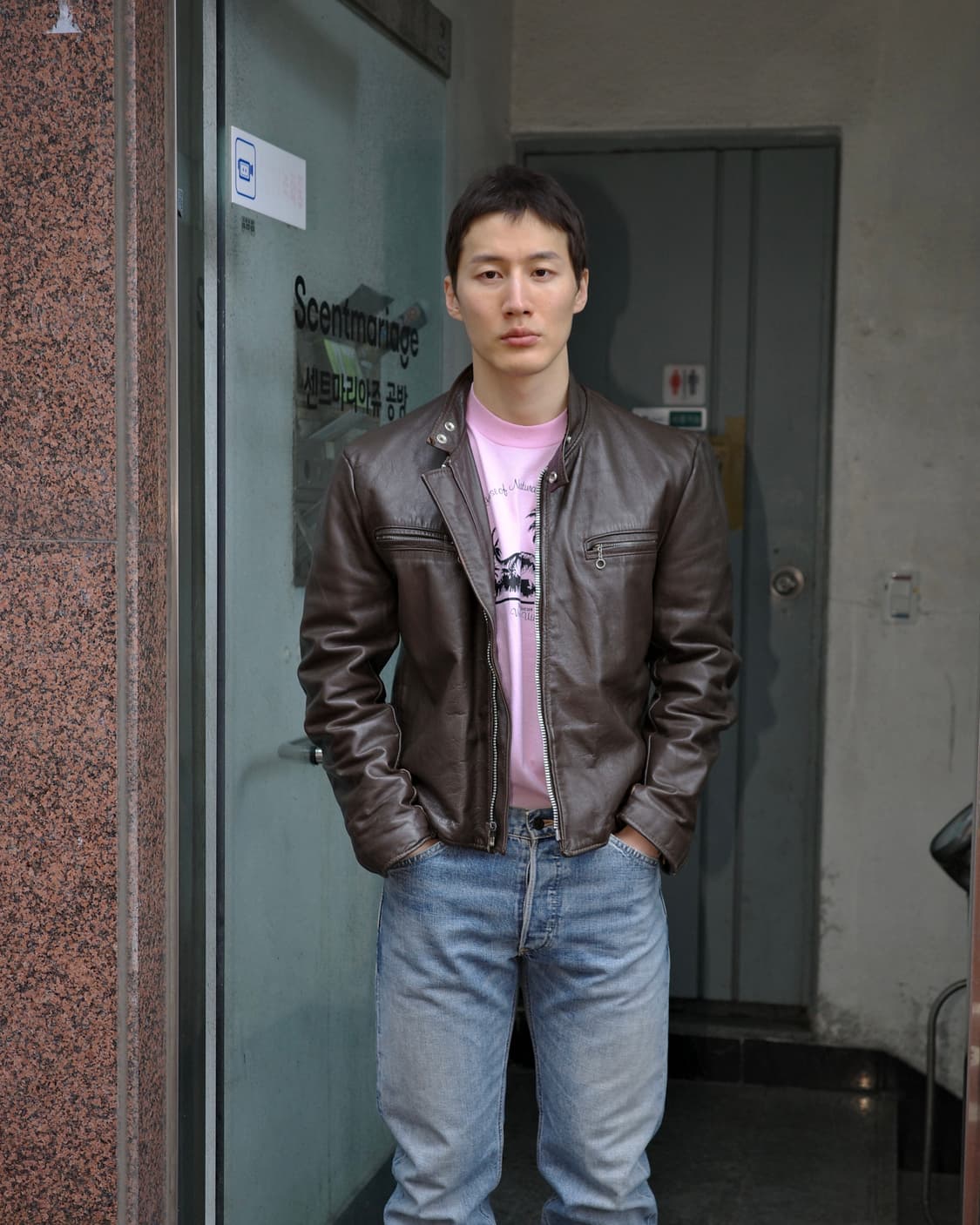 70s Excelled 레더 카페레이서 모터사이클 자켓 상품이미지8