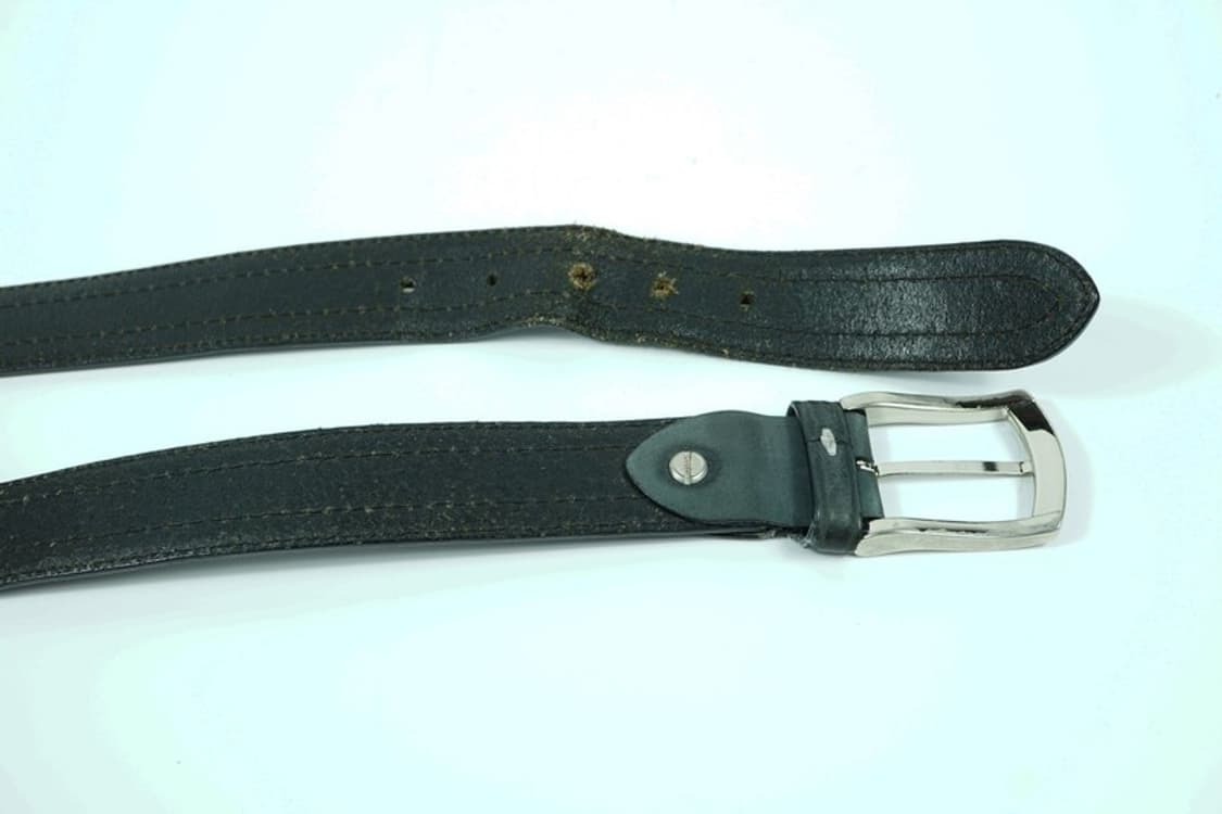 유니크 레드 스티치 포인트 다크그린 레더 벨트 상품이미지6