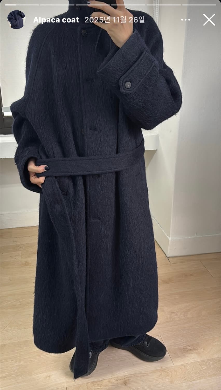 Taey 태이 코트 overfit alpaca coat (navy) 상품이미지5