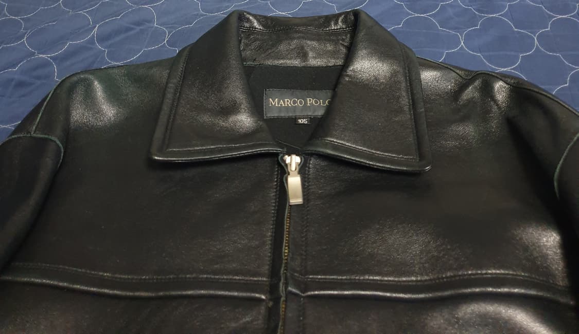 마르코폴로 양가죽100% 봄버 가죽자켓 블랙 (105) 상품이미지2