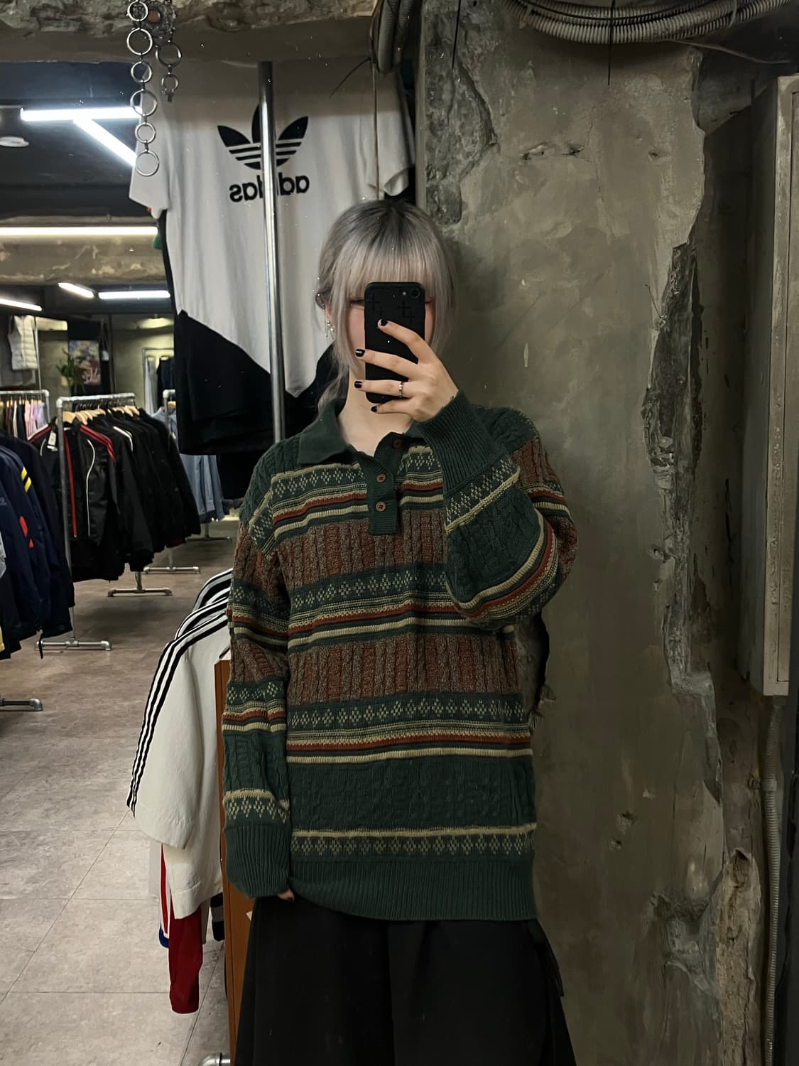 빈티지 패턴 니트 그린 #csz2625 상품이미지2