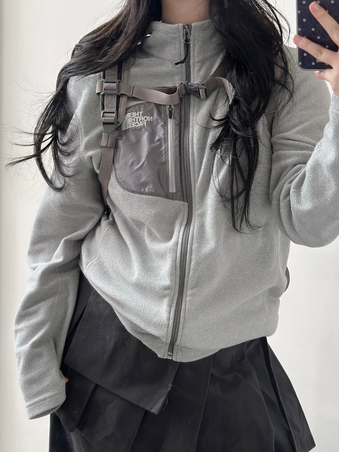 노스페이스 그레이 포켓 플리스 집업  상품이미지1