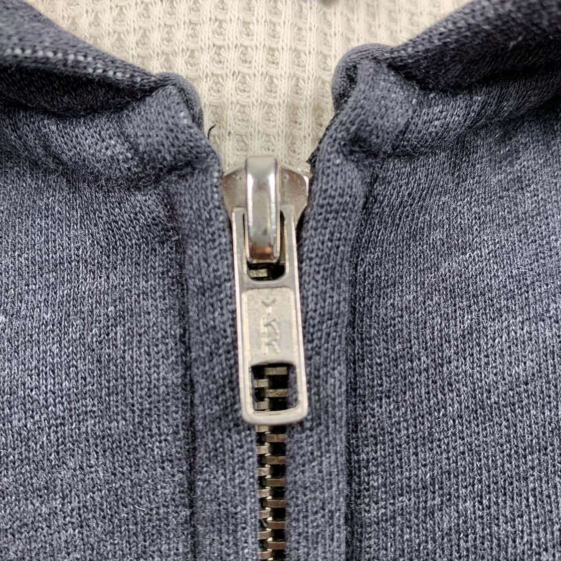 90s 폴로 진스 USA 자수로고 써멀 후드집업 차콜 상품이미지5