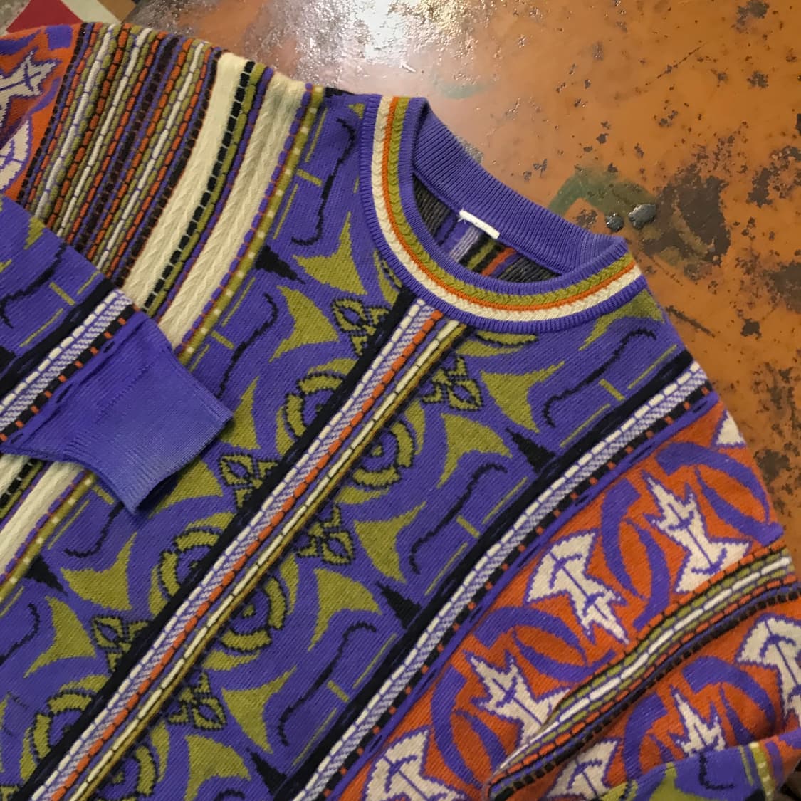 Japan VTG 아이코닉 패턴 울 스웨터 남성 102 여성 프리사이즈 상품이미지2