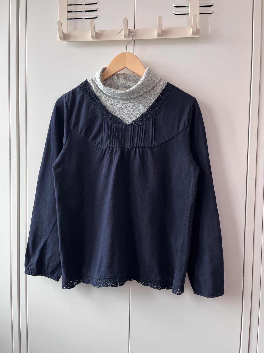 잔꽃 레이어드 목폴라 긴팔 롱 슬리브 상품이미지4